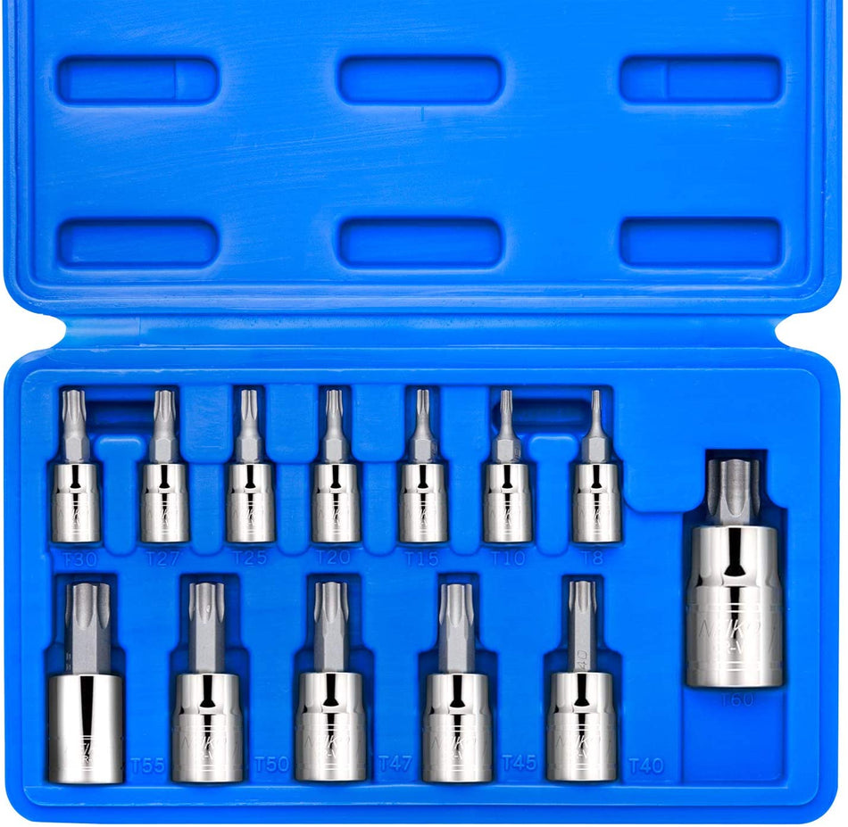 13PC Socket Drive Tork Driver Tool Bit Set