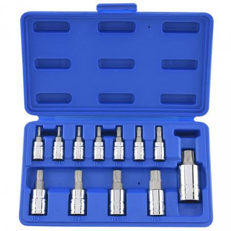 12 Piece Tamperproof 5 Star Plus Drive Driver Bit for Socket Tool Set Kit - tool