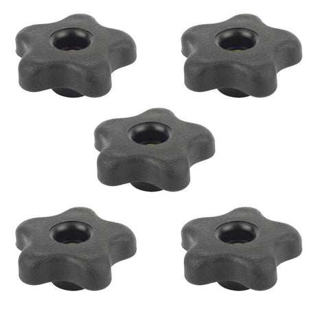 Plastic 5 Star Go Thru Jig Knobs 3/8 x 16 Metal Threaded (5 Pack) - tool