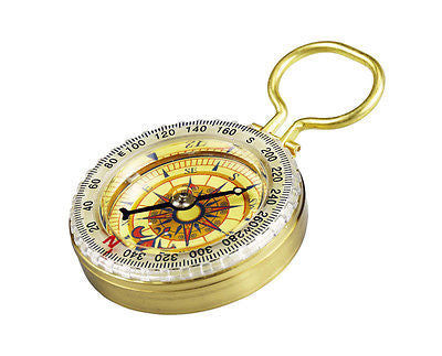 Classic Hand Antique Old Style Brass Ship Rose Pocket Keychain Compass Steampunk - tool