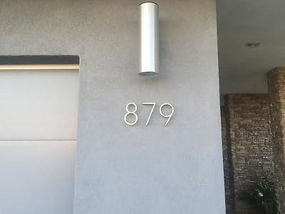 Brushed Steel Mid Century Modern Style Address Numbers - tool