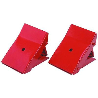 Pair of Folding Metal Steel Tire Wheel Chock Stops for Trailer Car Vehicle Stop - tool