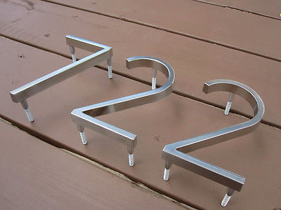 Brushed Steel Mid Century Modern Style Address Numbers - tool