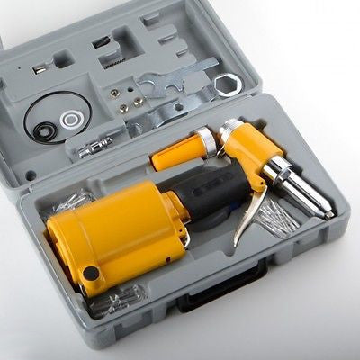 Air Power Driven Hydraulic Pop Rivet Riveting Gun Tool Squeezer Riveter Kit - tool