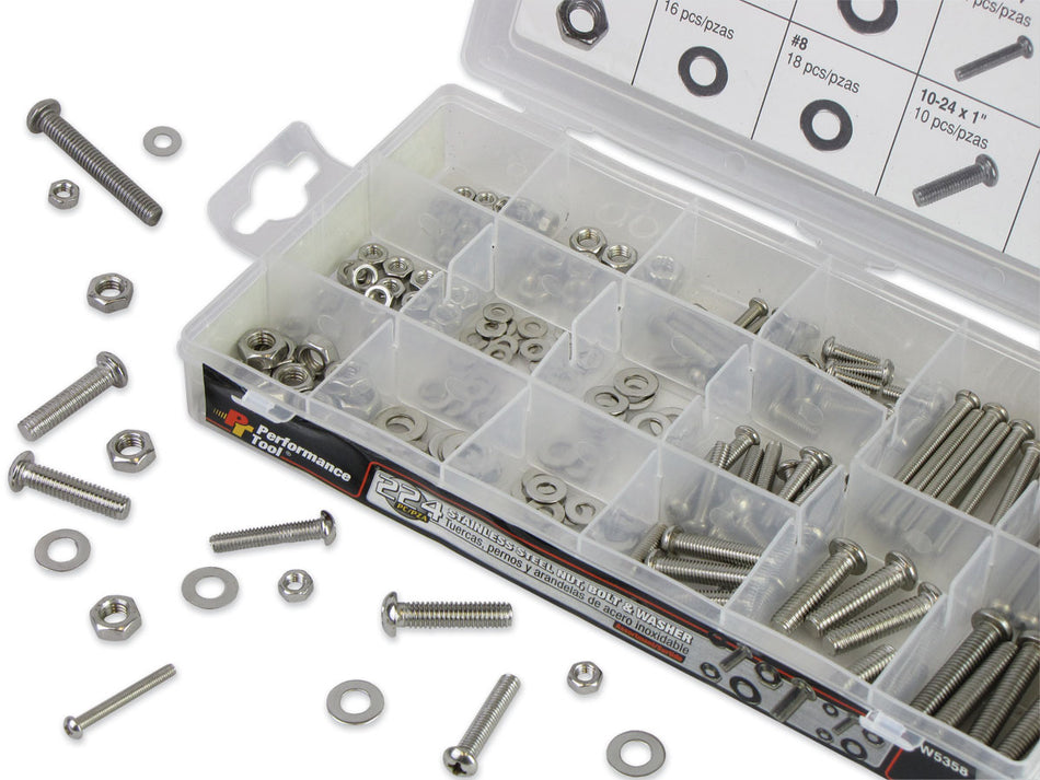 224 PC Stainless Steel Machine Screw Assortment