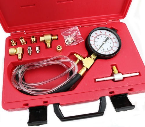 Auto Fuel Line Pressure Tester Gauge Tool Kit - tool