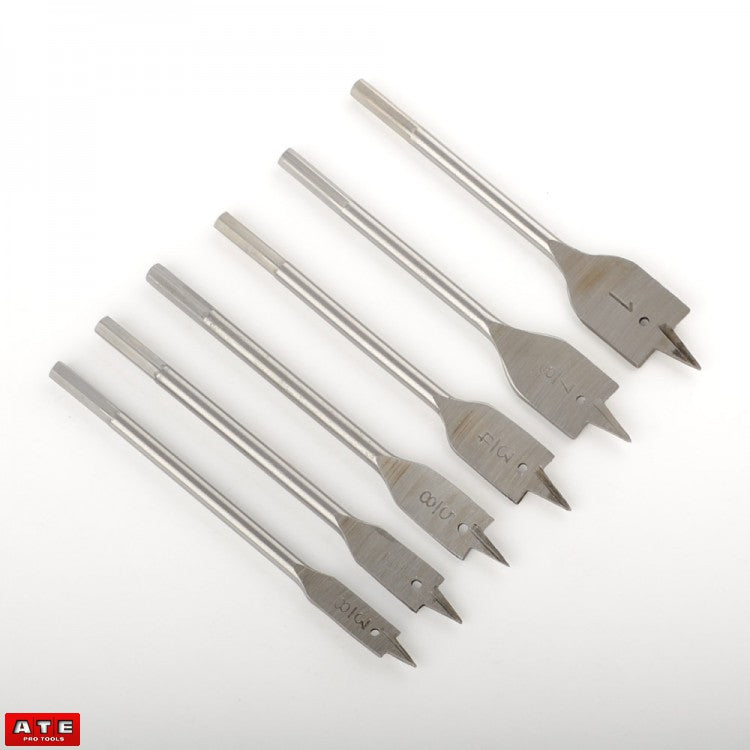 6 Pc Flat Wood Drill Bit Set - tool