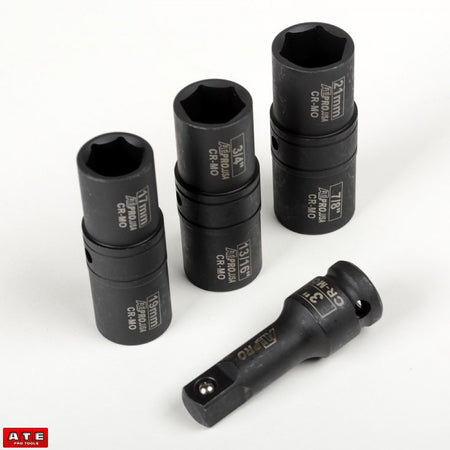 4pc Impact Flip Socket Set for Removing Rims Lug Nuts - tool