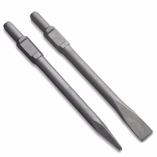 1-1/8"  Hex Shank Demo Hammer Chisel Bull Point Bit Set - tool