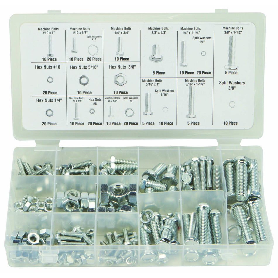 240 Pc. Screw And Nut Set with Storage Case - Can be used on sheet metal, wood, etc.