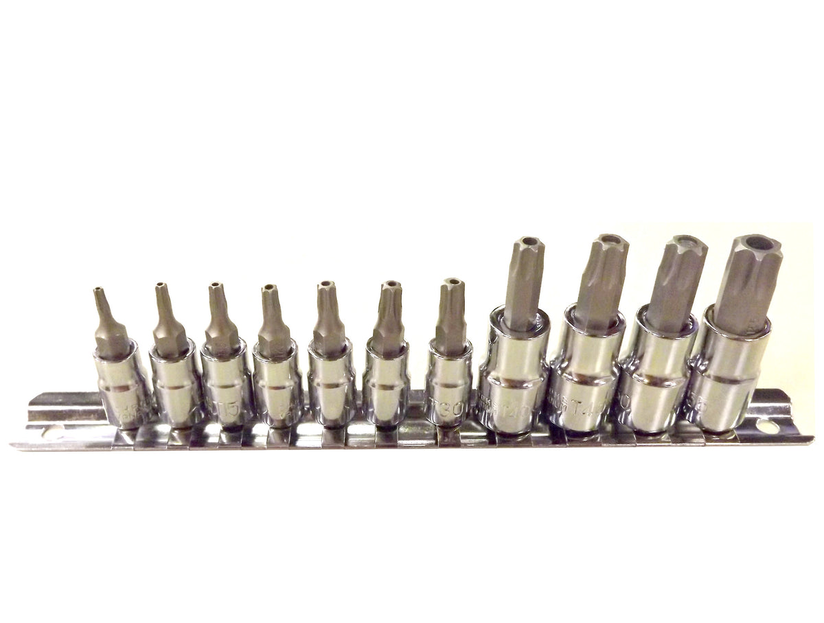 11 Piece Male 6 Point Tamperproof Tork Bit Set - tool