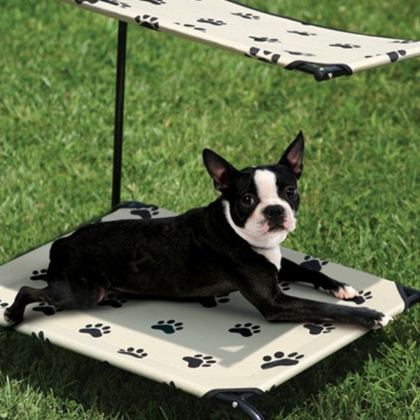 Paw Print Pet Cot with Canopy