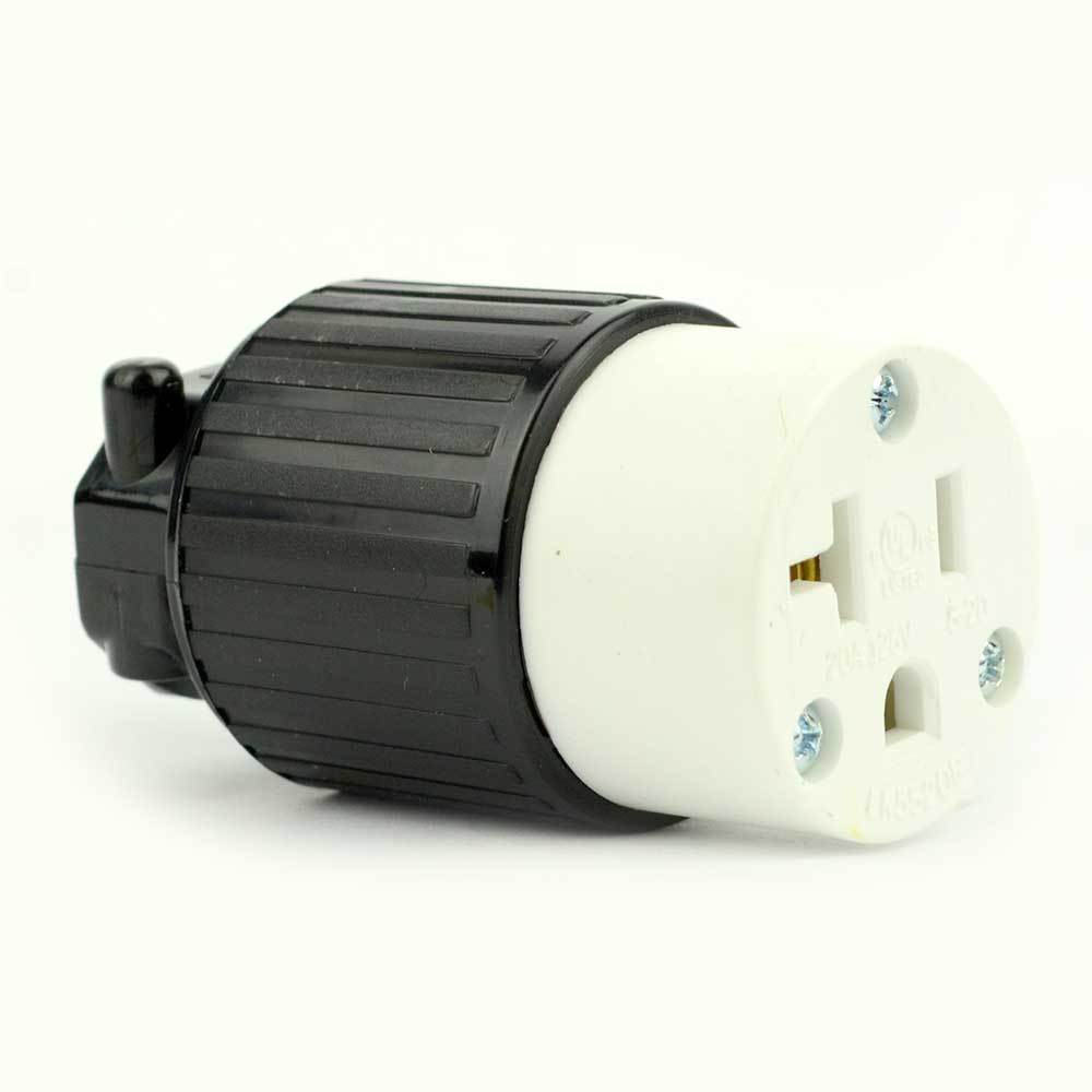 Side Ways Electric Receptacle 3 Wire, 20 Amps, 125V, NEMA 5-20R Female Plug - tool