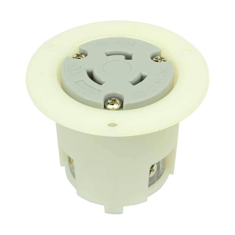 Twist Lock Flush Mount Flange Receptacle 3 Wire, 20 Amps, 125V, NEMA L5-20R - tool