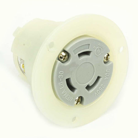 Twist Lock Flush Mount Flange Receptacle 3 Wire, 20 Amps, 125V, NEMA L5-20R - tool