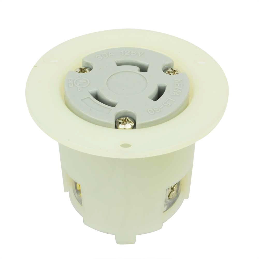 Flush Female Twist Lock Flange Receptacle 3 Wire, 30 Amps, 125V, NEMA L5-30R - tool