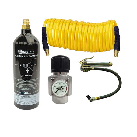 Portable CO2 Regulator, Recoil Hose, Tire Inflator CO2 Cylinder Tank - tool