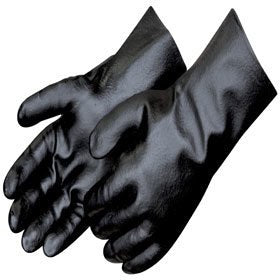 Dozen Industrial Black PVC Gloves - tool