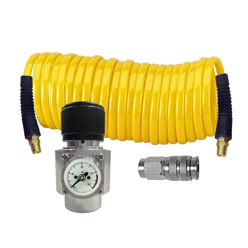 CO2 Cylinder Regulator Recoil Hose and Coupler Kit - tool