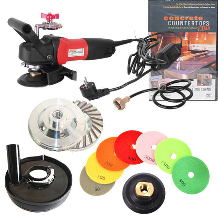 220 Volt Electric Concrete Cement Diamond Wet Polishing Grinding Kit Polisher - tool