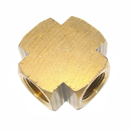 4 Way Brass Cross Fitting - 1/4" NPT Thread Threaded - tool