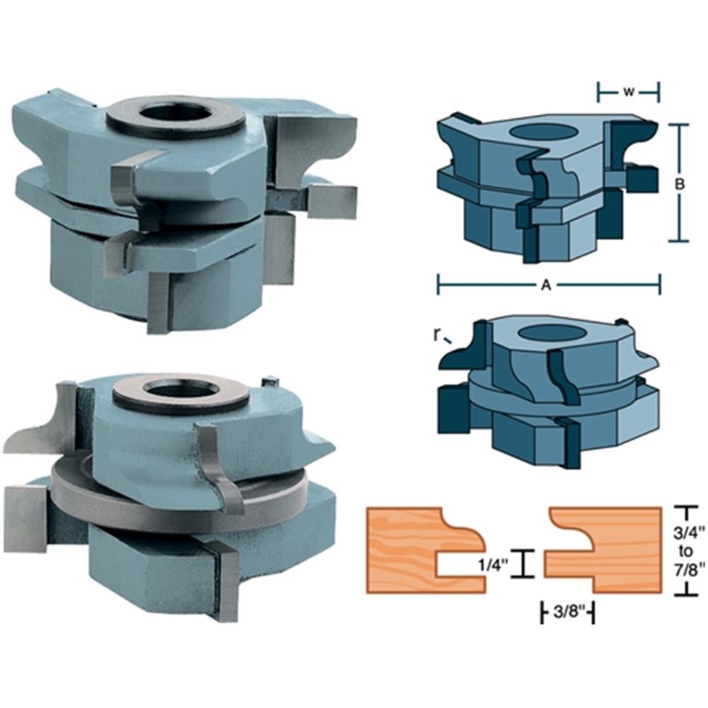 1-1/4 Inch Bore Stile and Rail Cabinet Door Shaper Cutter Set - tool