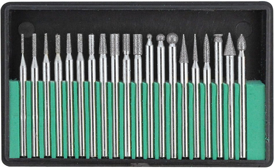 20 Pc Rotary Diamond Burr Set for Dremel Tool