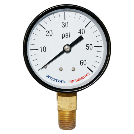 Pressure Gauge 60 PSI 2 -1/2" Diameter 1/4" NPT Bottom Mount - tool