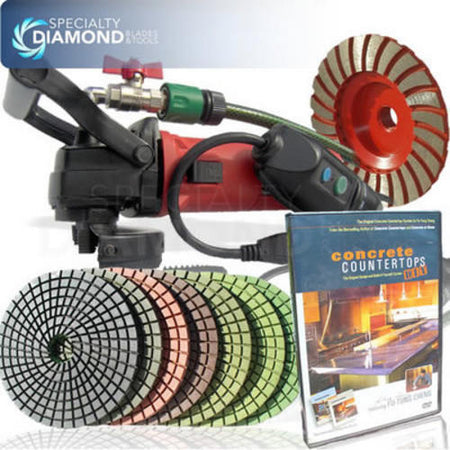 Electric Concrete Cement Diamond Wet Polishing Grinding Kit Polisher - tool