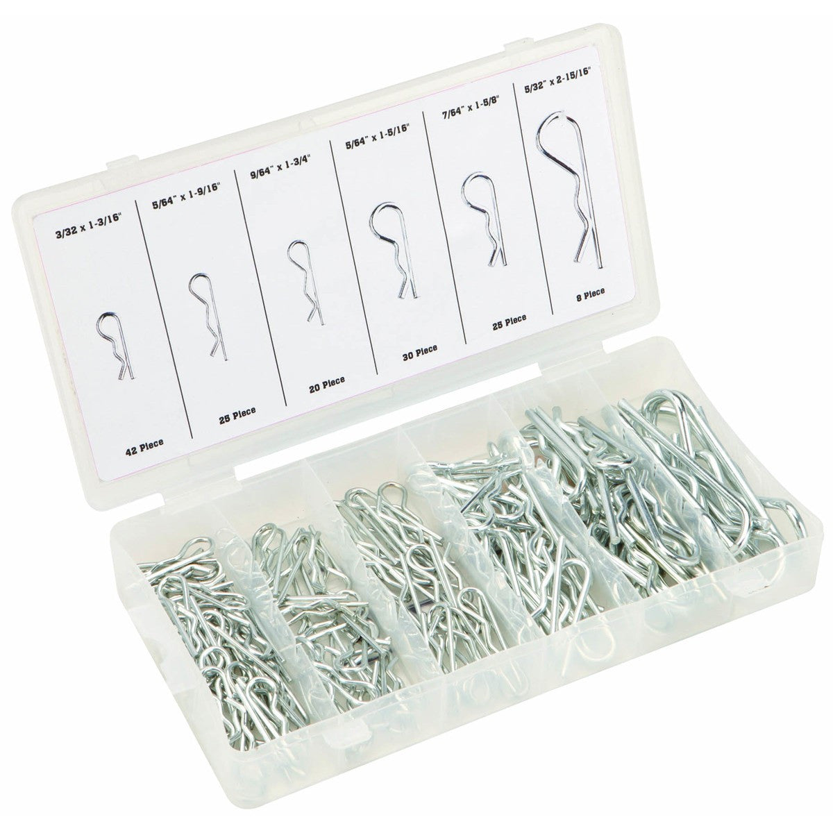 150 PC Hitch Hair Tractor Trailer PIn Clip Assortment Set - tool