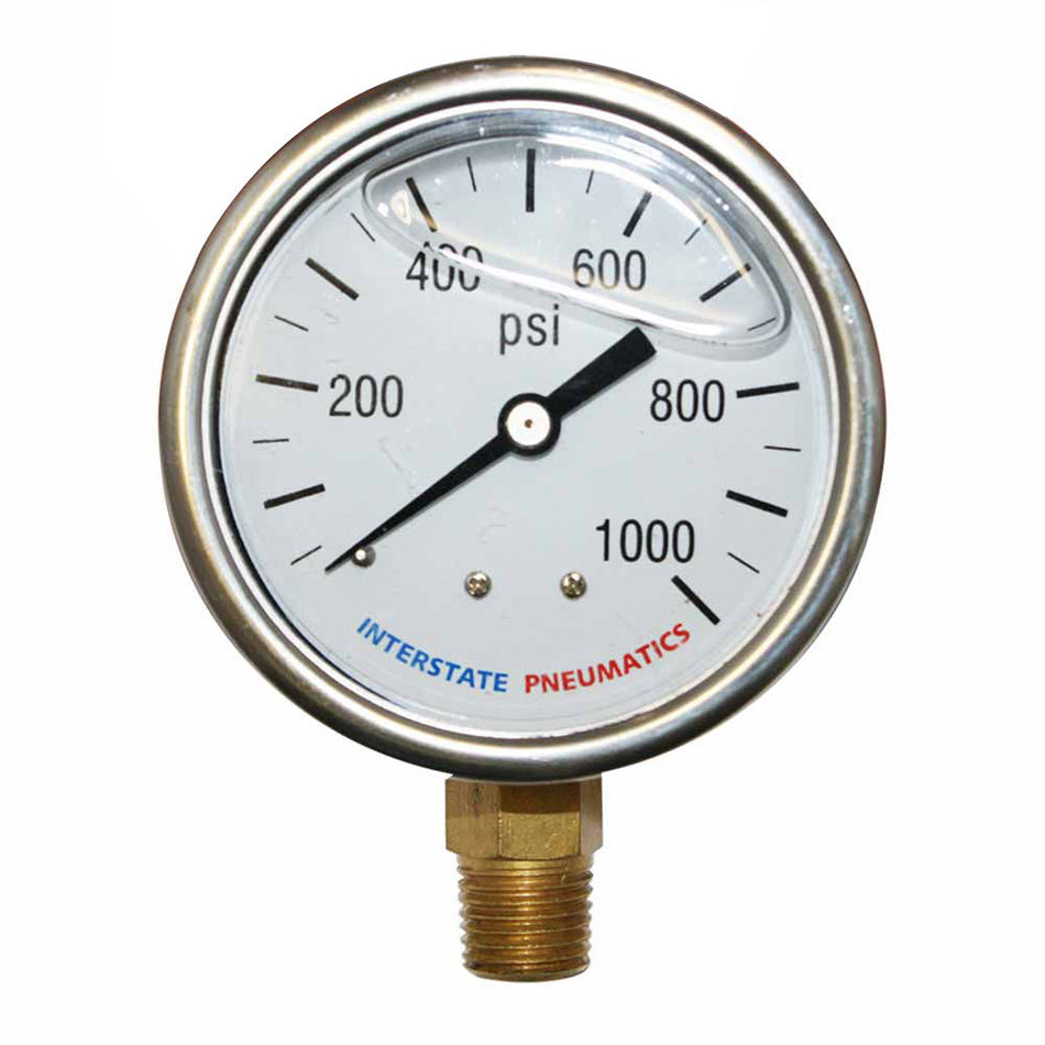 Oil Filled Air Pressure Gauge 1000 PSI 1/4' NPT Bottom Mount Gage - tool