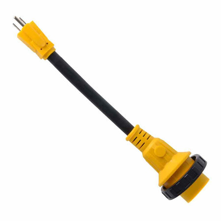 RV Power Cord Pigtail Plug Adapter 15 Amp Male 5-15P to 30 Amp Twist Lock Female L5-30R - tool