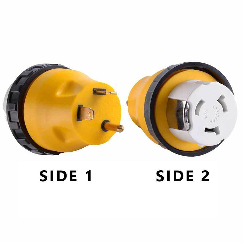 RV Power Cord Adapter Plug 30 amp Male to 50 amp Twist Lock Female Camper Detachable - tool