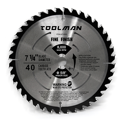 7 1/4 Inch Fine Finish Cutting Carbide Circular Saw Blade