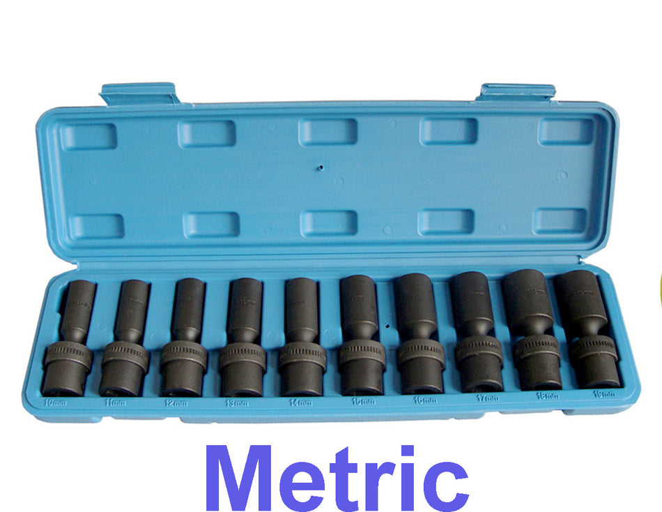 3/8" Deep Impact Socket Flex Universal Wobble Socket Set - tool