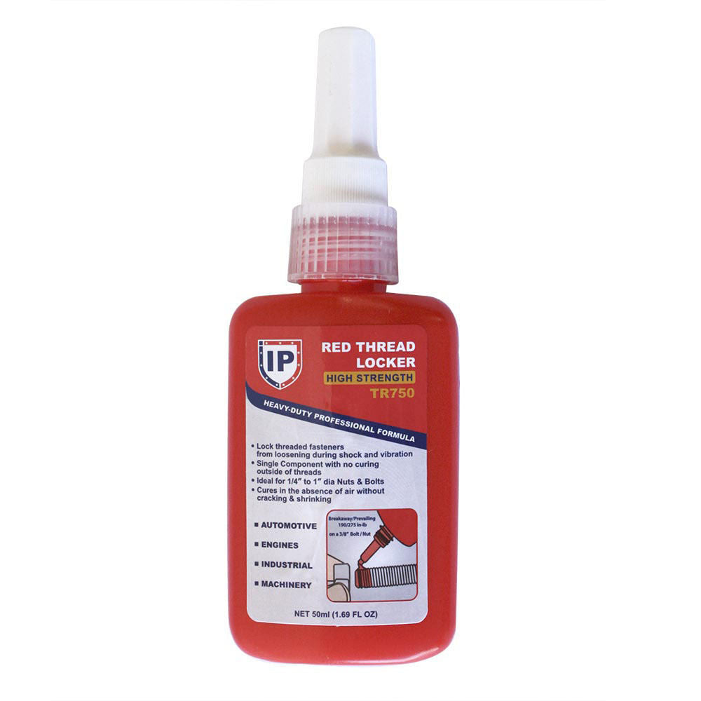 Bottle of Industrial Red Threadlocker Fluid Thread Locking Seal - tool