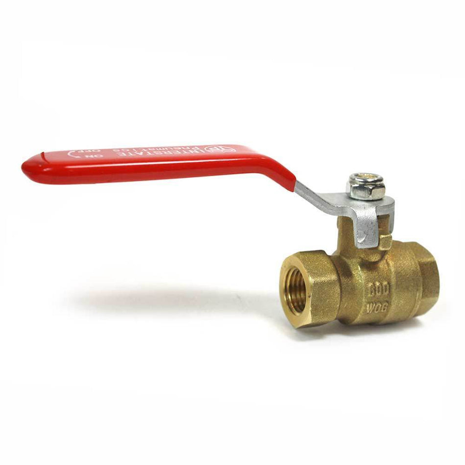 Shut Off Handle Air or Water Brass Ball Valve 1/4" x 1/4" NPT Female - tool