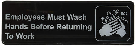 Employees Must Wash Hands Before Returning To Work Sign - tool