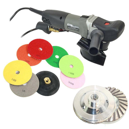 Electric Power Diamond Wet Concrete Stone Polisher Kit - tool